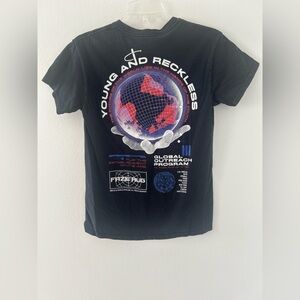 Faze Rug Young & Reckless Global Outreach Graphic T-Shirt Black Purple Red